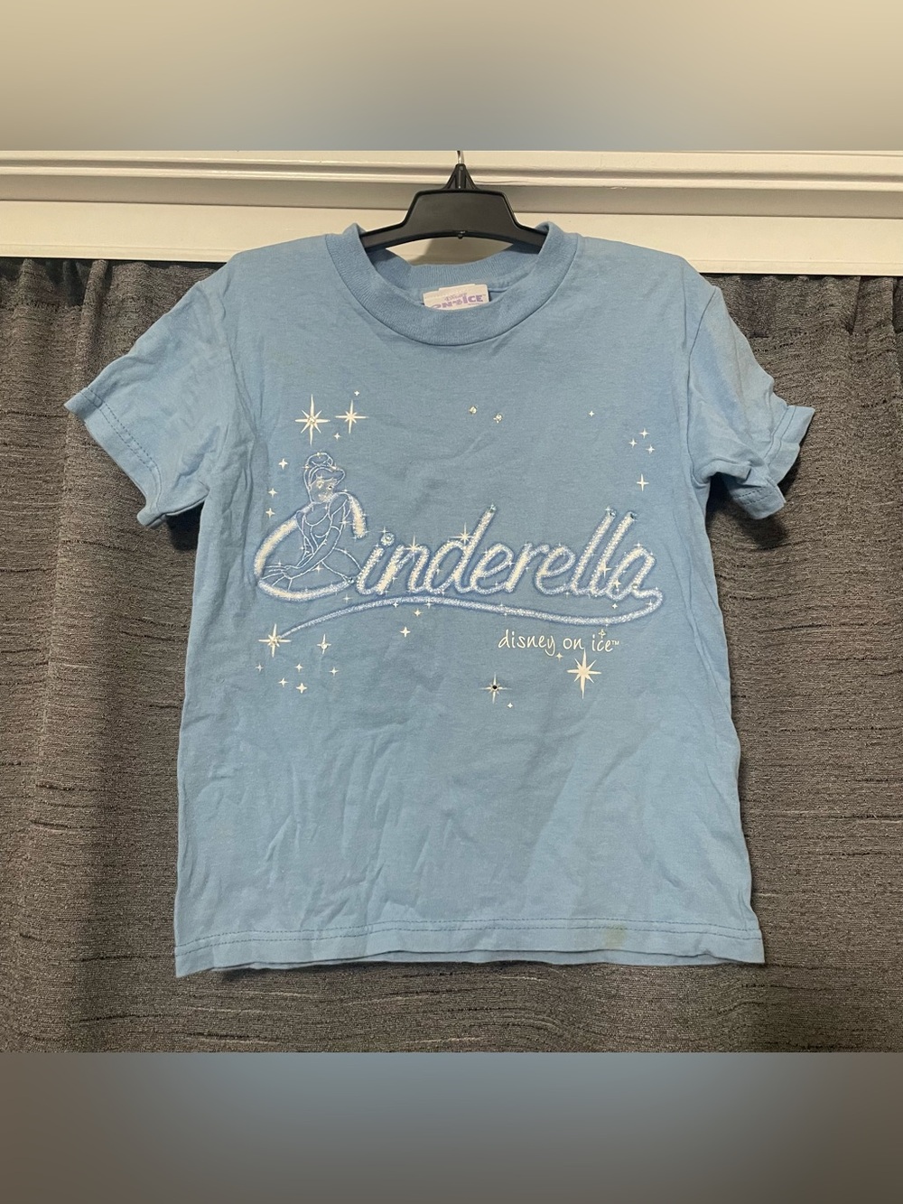 Vintage Cinderella Youth 6/8 T Shirt Blue Graphic Rhinestones 90s/00s Nostalgic